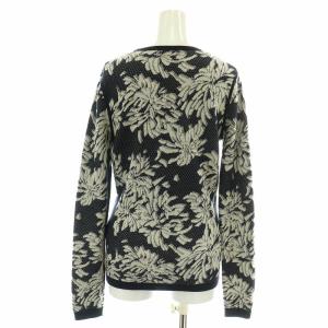 HUGO BOSS BOSS ニット セーター 長袖 クルーネック 総柄 ジャガード ウール S 紺 ネイビー アイボリー