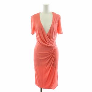 ワンピース 半袖 ひざ丈 カシュクール UK6 XS ピンク /NQ