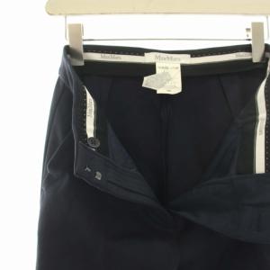 Max Mara パンツ スラックス センタープレス ジップフライ IJ38 S 紺 ネイビー