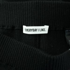 EVERYDAY I LIKE 23AW TEX Rib レギンスパンツ イージー リブニット ウエストゴム ウール F 黒 ブラック 23030500805030