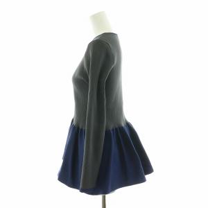 UNITED ARROWS ネイビー リブペプラムカットソー