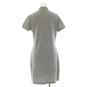 LACOSTE SLIM FIT 細ボーダーストレッチミニピケポロシャツドレス ワンピース 半袖 ロゴ 刺繍 ボーダー柄