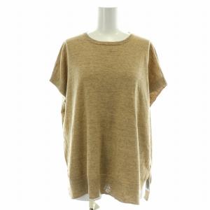 IENA 21SS ニット カットソー フレンチスリーブ 半袖 クルーネック 麻 リネン F ベージュ