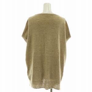 IENA 21SS ニット カットソー フレンチスリーブ 半袖 クルーネック 麻 リネン F ベージュ