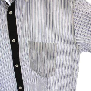 COMME des GARCONS SHIRT シャツ ストライプ コットン 長袖 M 青 ブルー 白 ホワイト W22006