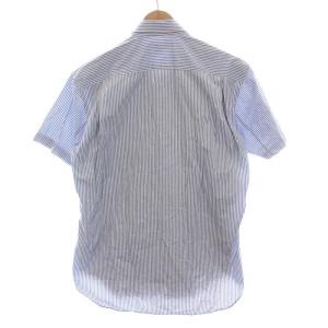 COMME des GARCONS SHIRT シャツ ストライプ 迷彩柄 コットン 半袖 S 青 ブルー 白 茶 S19064