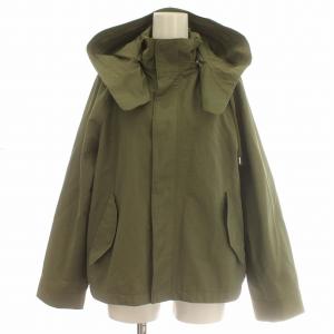 マウンテンパーカー ミリタリー ジャケット ナイロン混 フード M カーキ
