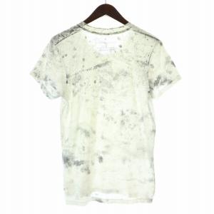 KRISVANASSCHE Misericordia Tシャツ カットソー 半袖 Vネック 総柄 コットン S 白 ホワイト グレー