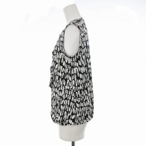 EPOCA セットアップ 上下2点セット ノースリーブブラウス スカート フリル ひざ丈 総柄 40 L 白 ホワイト