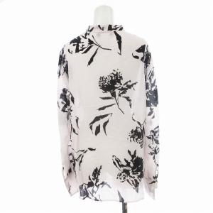 MAX&CO. シャツ ブラウス 長袖 カットソー スキッパー シルク プリント ボウタイ 40 L ピンク