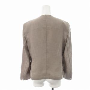 EPOCA ノーカラージャケット 背抜き ノーベント ショート丈  薄手 46 L グレージュ /MM