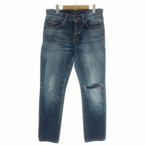 18年製 デニムパンツ ジーンズ ジップフライ USED加工 ダメージ加工 29 青 ブルー /NW18