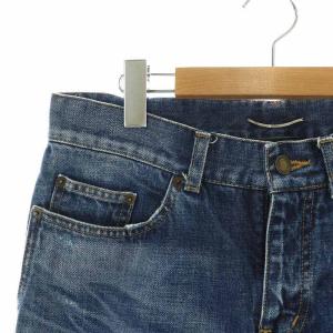 SAINT LAURENT PARIS 18年製 デニムパンツ ジーンズ ジップフライ USED加工 ダメージ加工 29 青 ブルー /NW18