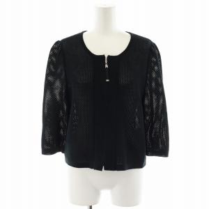 ノーカラージャケット メッシュ 40 M 黒 ブラック /AN22