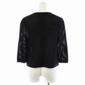 COTOO ノーカラージャケット メッシュ 40 M 黒 ブラック /AN22