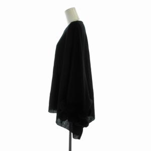 TO BE CHIC カットソー ニット ポンポンファー ラビットファー ビックシルエット 黒 ブラック