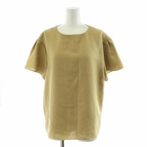 シャツ ブラウス カットソー 半袖 ノーカラー 8 M ベージュ /NQ