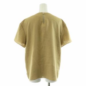 Aquascutum シャツ ブラウス カットソー 半袖 ノーカラー 8 M ベージュ /NQ