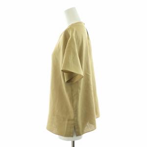 Aquascutum シャツ ブラウス カットソー 半袖 ノーカラー 8 M ベージュ /NQ