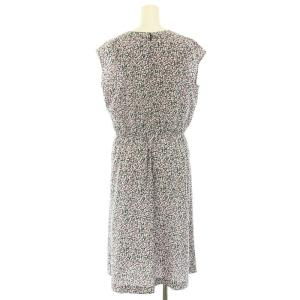 MACKINTOSH PHILOSOPHY MACKINTOSHPHILOSOPHY フレアワンピース ギャザー ミモレ ロング スキッパー ノースリーブ ウエストゴム 花柄 総柄 38 M