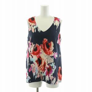 kate spade new york カットソー ノースリーブ Vネック 絹 シルク 0 S マルチカラー