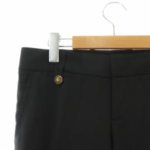 GUCCI スラックスパンツ ジップフライ 金ボタン ストレッチ 40 M 黒 ブラック