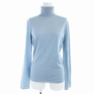 ニット セーター 長袖 タートルネック 薄手 S 水色 5002-02