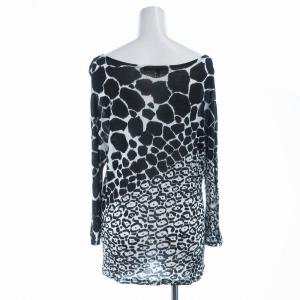 GUCCI シャツ ブラウス アニマル柄 七分袖 XS 黒 ブラック 白 ホワイト 278010