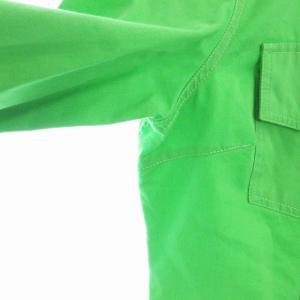 GUCCI シャツジャケット 薄手 アウター イタリア製 無地 42 M 緑 グリーン
