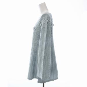 TO BE CHIC ニット セーター 長袖 ポンポン ケーブル 青 ブルー