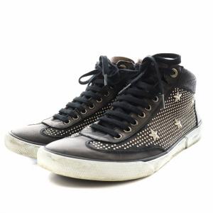 JIMMY CHOO スニーカー シューズ スタッズ 星 スター レザー 41.5 26.5cm 黒 ブラック