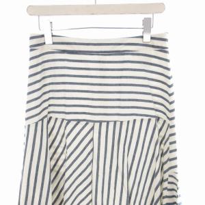 MAX&CO. スカート ロング ストライプ柄 フレア 38 M 白 青 ブルー ホワイト