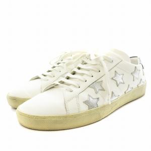 SAINT LAURENT PARIS Court Classic Star Sneakers スニーカー シューズ スターパッチ レザー 41 26.0cm 白