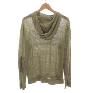 ARMANI COLLEZIONI プルオーバー パーカー リネン カットソー 長袖 M カーキ