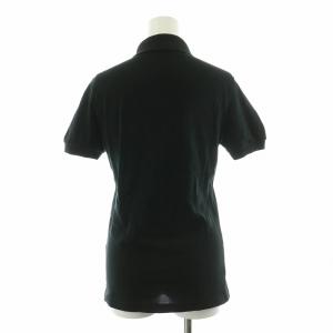LACOSTE ポロシャツ 半袖 ロゴ刺繍 ワッペン 36 M 黒 ブラック L1113V /NQ