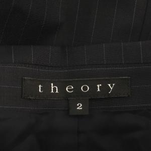 Theory スーツ セットアップ ストライプ スカート ひざ丈 ジャケット 2 M ネイビー 紺