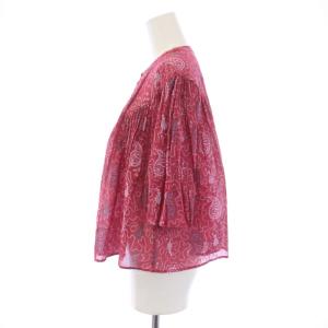 ISABEL MARANT ETOILE 21年製 ALGARI シャツ ブラウス 五分袖 総柄 34 XXS 赤 レッド IM11205631E