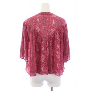 ISABEL MARANT ETOILE 21年製 ALGARI シャツ ブラウス 五分袖 総柄 34 XXS 赤 レッド IM11205631E