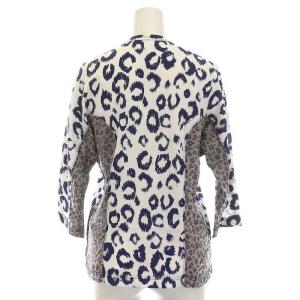 COMME des GARCONS AD2015 Tシャツ カットソー ヒョウ柄 レオパード 七分袖 XS 白 ホワイト 紺 グレー GQ-T013