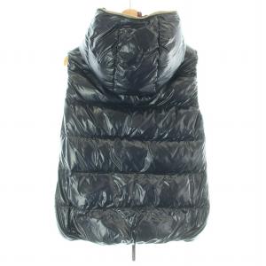 DUVETICA FEBE ダウンベスト ジャケット アウター ジップアップ フード ショート丈 42 L 紺 ネイビー