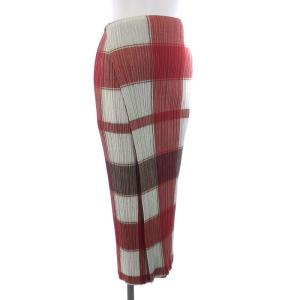 PLEATS PLEASE ISSEY MIYAKE イッセイミヤケ スカート 4 ホワイト レッド