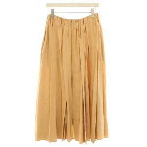 JIL SANDER フレアスカート ギャザー マキシ ロング 麻 リネン混 36 XXS ベージュ
