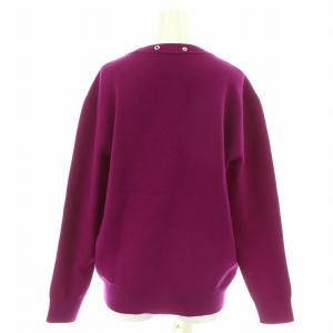 BALENCIAGA ニット セーター 長袖 Vネック スナップボタン 34 XXS 紫 パープル /NW8