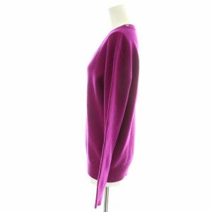 BALENCIAGA ニット セーター 長袖 Vネック スナップボタン 34 XXS 紫 パープル /NW8