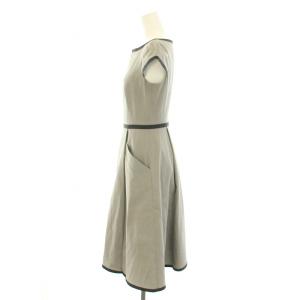 TOCCA 21AW アリス ALICE ドレス ワンピース ひざ丈 キーネック 半袖 フレンチスリーブ 0 S グレー