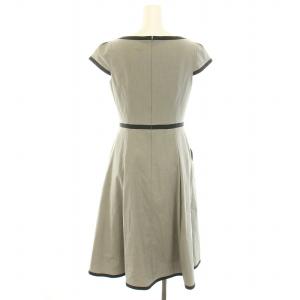 TOCCA 21AW アリス ALICE ドレス ワンピース ひざ丈 キーネック 半袖 フレンチスリーブ 0 S グレー
