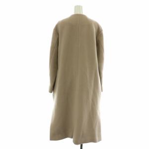 IN.TES.PRA ウールカシミヤノーラペルコート ノーカラー ロング ダブル