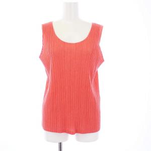 イッセイミヤケ カットソー Uネック ノースリーブ タンクトップ タグ付き 麻 リネン混 4 XL ピンク