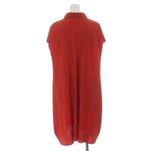 PLEATS PLEASE ISSEY MIYAKE ワンピース ストレッチ 3 レッド