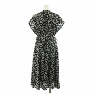 KUMIKYOKU 組曲 24SS ギャザーワンピース フレア ミモレ ロング 花柄 フラワーモチーフ フレンチスリーブ サイドリボン